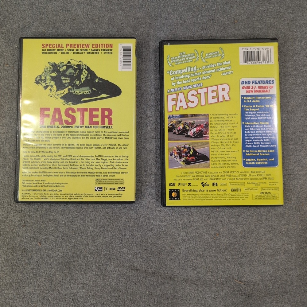 Faster MotoGP Documentary DVD Set Special Preview & Ultimate Collector's Edition - Picture 2 of 2